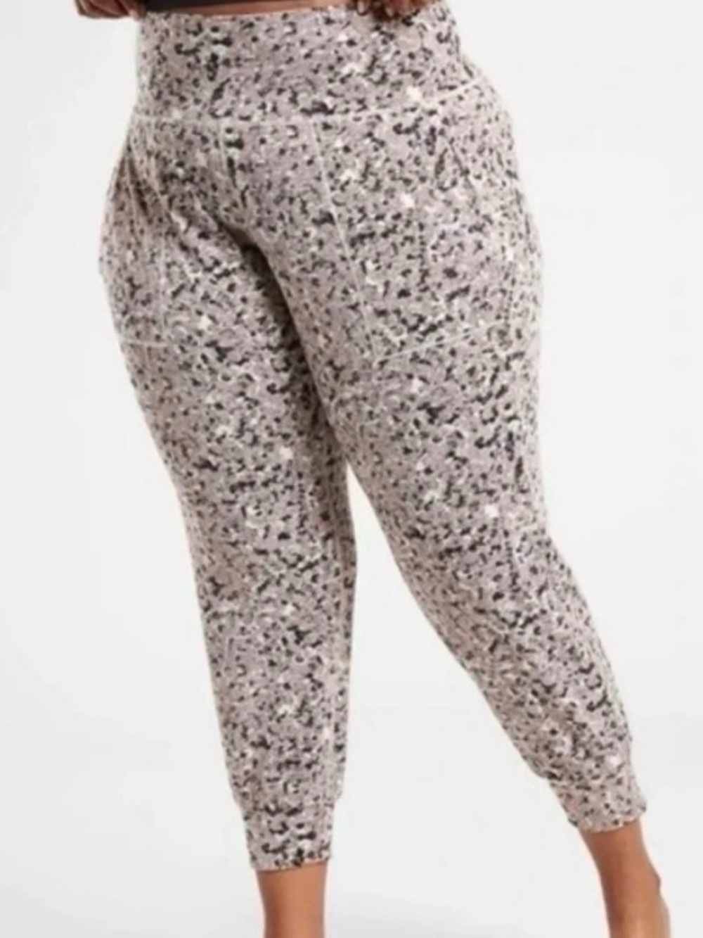 Athleta Salutation Textured Jogger - Black, Gray & Cream Speckle